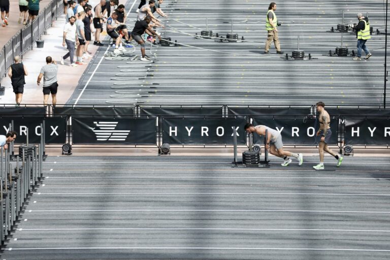 Athlete training for a HYROX fitness race